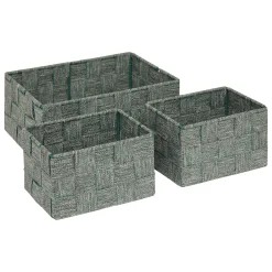 5five Cestas De Almacenamiento>Juego de 3 cestas verde de poliéster