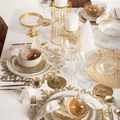 secret d'gourmet Copas>Juego De 4 Copas De Champan C/Rayas De Vidrio 32cl