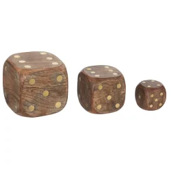 atmosphera Accesorios|Estilo Industrial>Juego de 3 dados decorativos ROGER 10x10cm