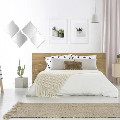 atmosphera Espejos>Juego De 4 Espejos Adhesivos Ondulados