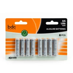 Complementos>Juego de 8 pilas alcalinas BDC AA LR06
