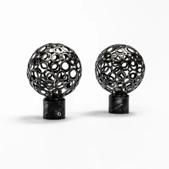 atmosphera Varillas Y Accesorios>Juego De 2 Remates Boule D20 Negro