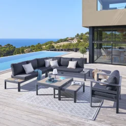 hespéride Conjuntos De Jardín>Juego de jardín angular PARADIZE gris oscuro