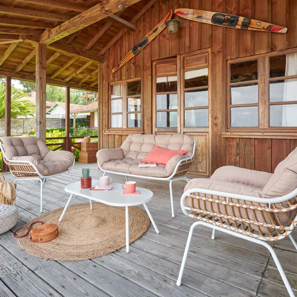 hespéride Conjuntos De Jardín>Juego de jardín PAOPAO blanco 4 plazas