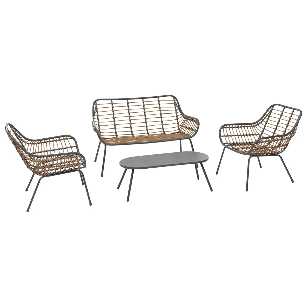 hespéride Conjuntos De Jardín>Juego de Jardín PAOPAO gris graphite 4 plazas