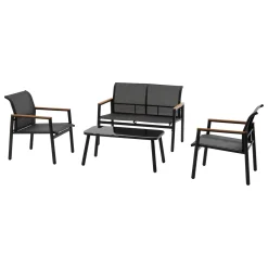 hespéride Conjuntos De Jardín>Juego de jardín RELAX 4 plazas gris oscuro
