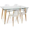 Mesas Para Comer>Juego de mesa con tapa vidrio + 4 sillas VANITY