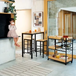 Mesas Para Comer>Juego Mesa Bar Nattes y 2 Taburetes