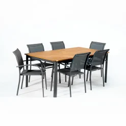 hespéride Mesas De Jardín>Juego mesa FIELDFARE extensible y 6 sillas PIAZZA