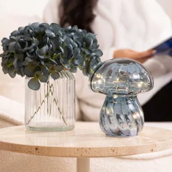 atmosphera Lámparas De Mesa|Estilo Rústico>Lámpara De Mesa Azul De Vidrio Malu