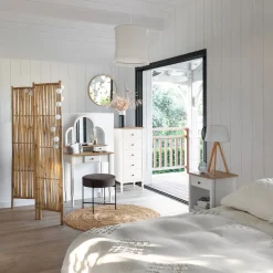 atmosphera Lámparas De Mesa>Lámpara De Mesa Bahi Blanca Bambú 55Cm