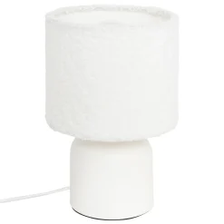 atmosphera Lámparas De Mesa|Estilo Étnico>Lámpara De Mesa Bona Con Pantalla De Piel Bouclé