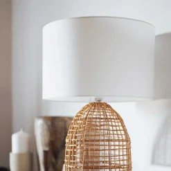 atmosphera Lámparas De Mesa>Lámpara De Mesa Karla De Ratán 55Cm