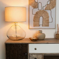 atmosphera Lámparas De Mesa|Estilo Rústico>Lámpara de mesa MELLY de vidrio