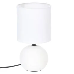 atmosphera Lámparas De Mesa>Lámpara De Mesa Timeo Blanca 25Cm