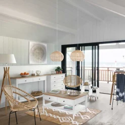 atmosphera Lámparas De Pie>Lámpara De Pie Kalo Beige De Bambú 156Cm