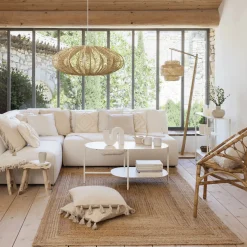 atmosphera Lámparas De Pie>Lámpara De Pie Liby Beige Bambú 64x173Cm