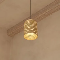 atmosphera Lámparas De Techo>Lámpara de techo ALI beige de bambú 28cm