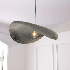 atmosphera Lámparas De Techo>Lámpara de techo ARLO plateado de metal 128cm