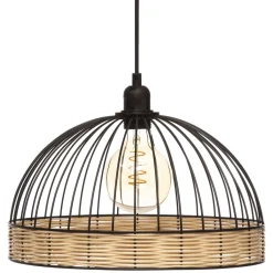 atmosphera Lámparas De Techo>Lámpara De Techo De Ratán Negra 35x25Cm