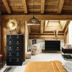 atmosphera Lámparas De Techo>Lámpara De Techo De Ratán Negra 35x25Cm