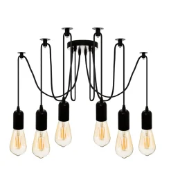 Lámparas De Techo>Lámpara De Techo Fil Negra 5x8/15/200Cm