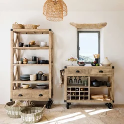 atmosphera Lámparas De Techo>Lámpara De Techo Kery Beige De Rattan