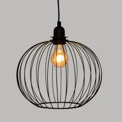 atmosphera Lámparas De Techo>Lámpara De Techo Victa Negra Redonda De Metal 28cm