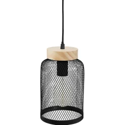 atmosphera Lámparas De Techo>Lámpara Techo Zely Metal Madera 15x24Cm