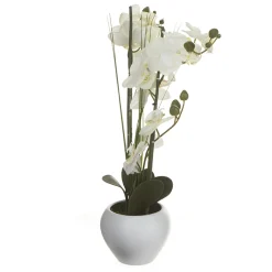 atmosphera Plantas Y Flores Artificiales>Maceta Cerámica Blanca C/Orquídea 53Cm