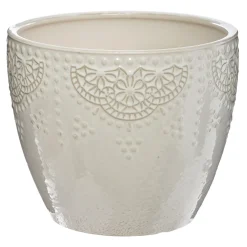 atmosphera Jarrones Y Vasos|Estilo Étnico>Maceta Cerámica Decorado Tam.3/3 30x25Cm