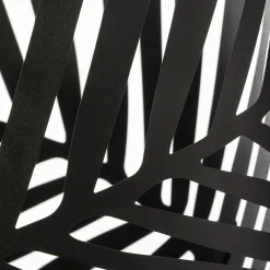 atmosphera Jarrones Y Vasos|Estilo Contemporaneo>Maceta Con Soporte Negro Con Decoración Hojas 54cm