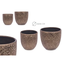 Jarrones Y Vasos|Estilo Contemporaneo>Maceta De Cerámica Dorada 20Cm