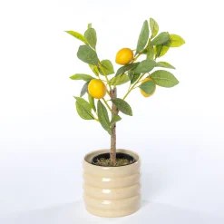 Jarrones Y Vasos>Maceta De Cerámica Ondulada Beige 12.9cm