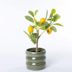 Jarrones Y Vasos>Maceta De Cerámica Ondulada Verde 12.9cm