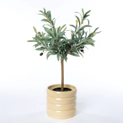 Jarrones Y Vasos>Maceta De Cerámica Ondulada Beige 16.5cm