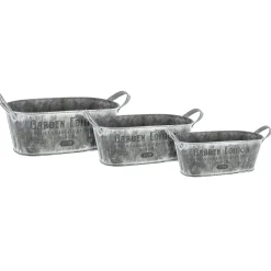 atmosphera Accesorios|Estilo Rústico>Maceta Gris Tamaño 2/3 30x14x12Cm