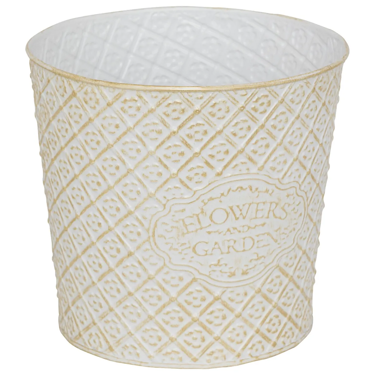 atmosphera Jarrones Y Vasos>Maceta TINO de hierro blanco 22cm