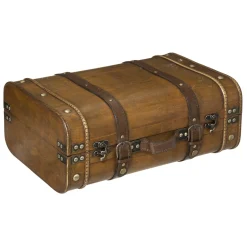 atmosphera Accesorios|Estilo Industrial>Maleta De Madera Decorativa 45x30x19Cm