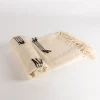 atmosphera Mantas>Manta beige con flecos 125x150cm