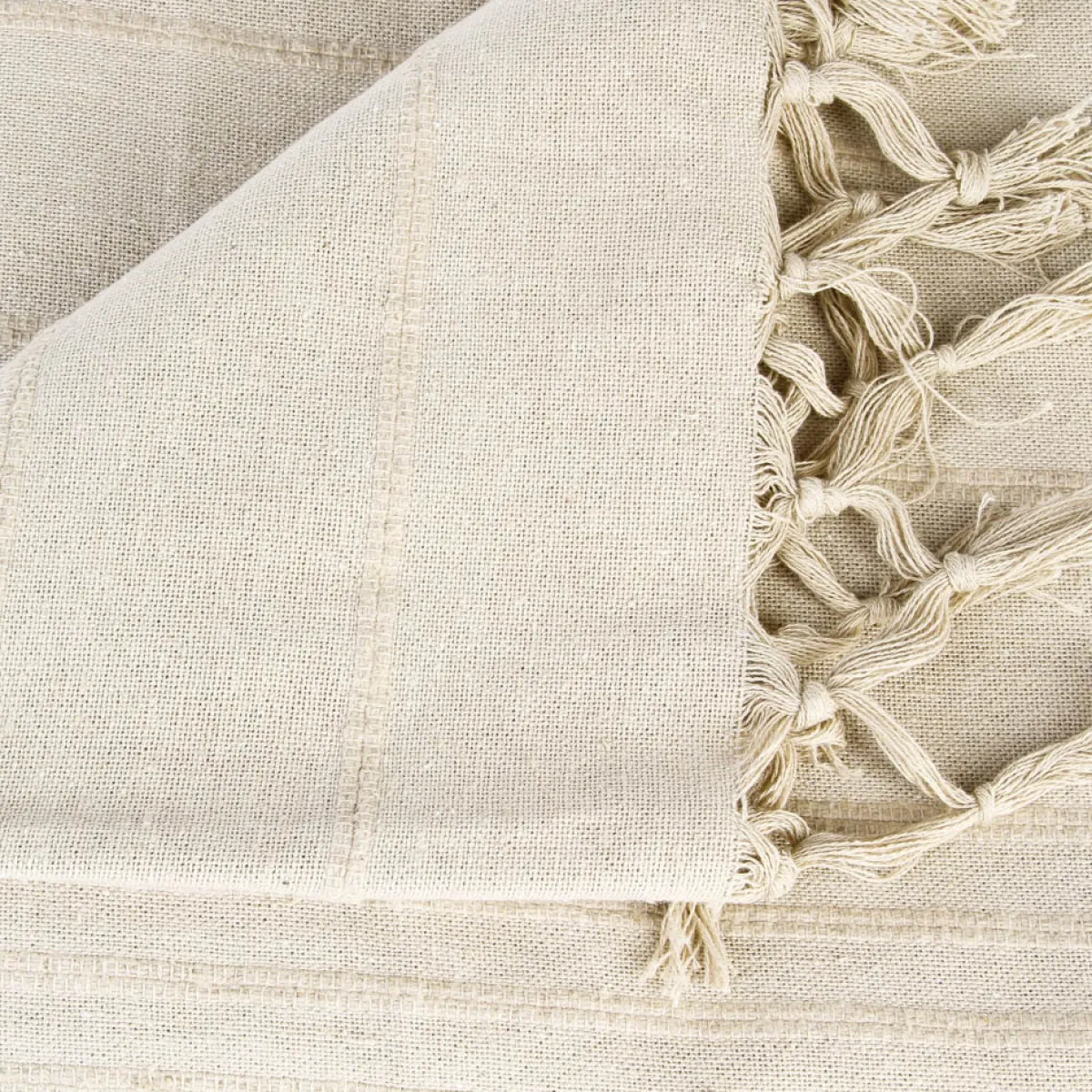 atmosphera Mantas>Manta Con Flecos Color Lino 230x250Cm