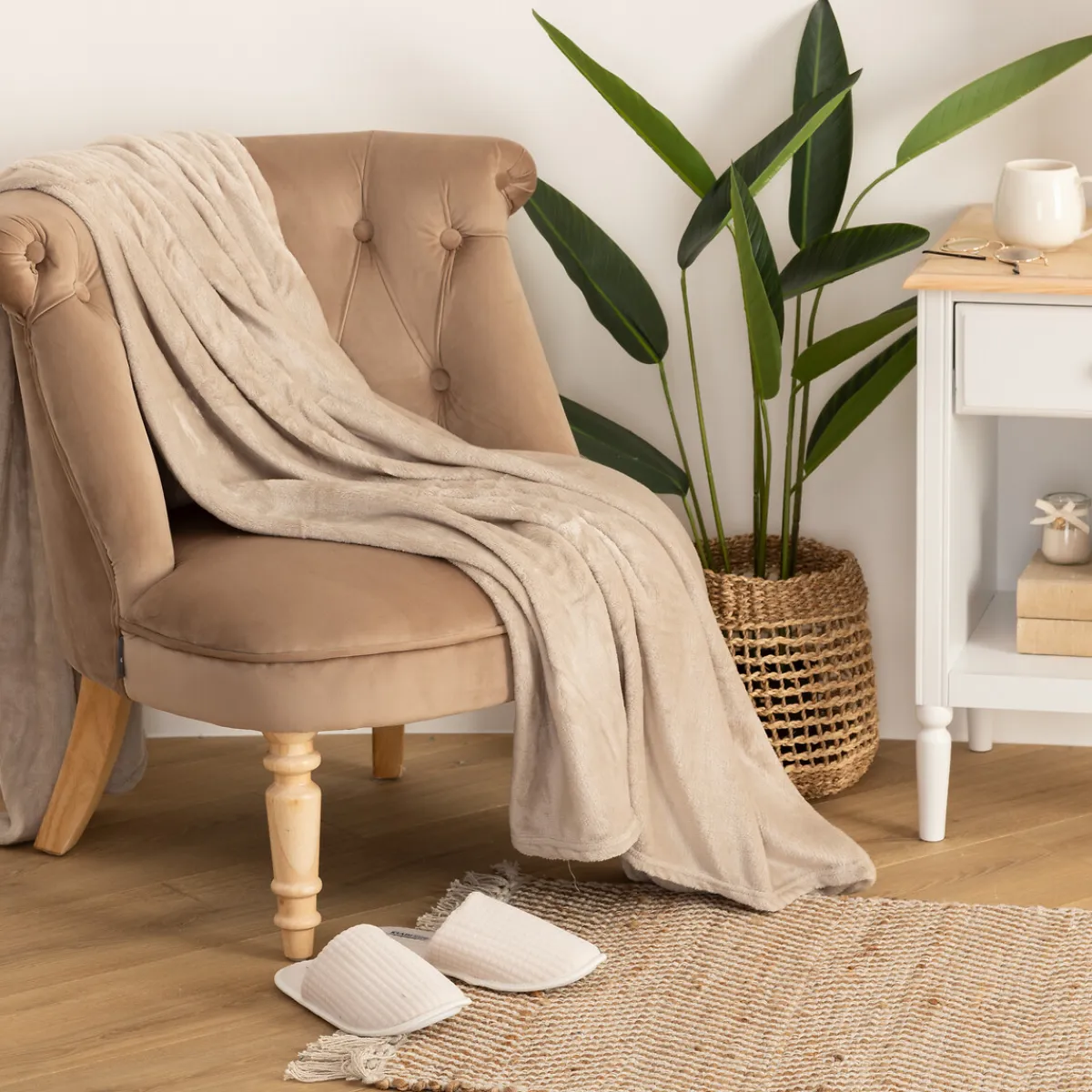 atmosphera Mantas>Manta Coralina Color Lino 130x180Cm