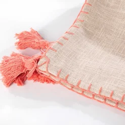 Niños atmosphera Téxtil>Manta crudo con borlas rosa 120x160cm