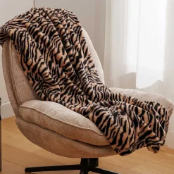 atmosphera Mantas>Manta LYNRA cebra de pelo 120x160cm