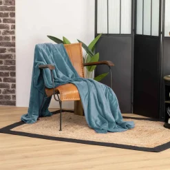 atmosphera Mantas>Manta Microfibra Azul Petróleo 180x230Cm