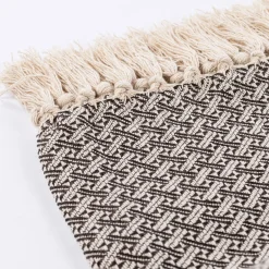 atmosphera Mantas>Manta Paraiso Marrón Con Flecos 120x160cm