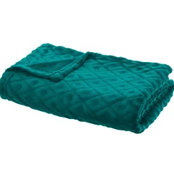 atmosphera Mantas>Manta Rombos 3D Azul Petróleo 125x150Cm