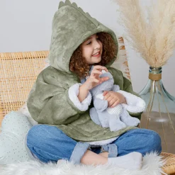 Niños atmosphera4kids Téxtil>Manta Sudadera Capucha Dino 60x95Cm