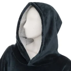 atmosphera Mantas>Manta Sudadera C/Capucha Azul Petróleo