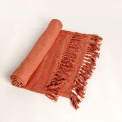 atmosphera Mantas>Manta terracota con flecos 125x150cm